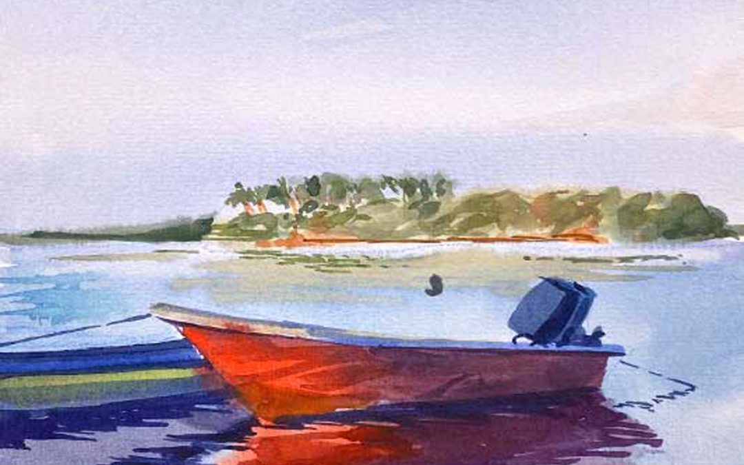 peindre à l&rsquo;aquarelle les reflet dans l&rsquo;eau
